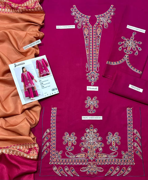 DHANAK 3PC Embroidered